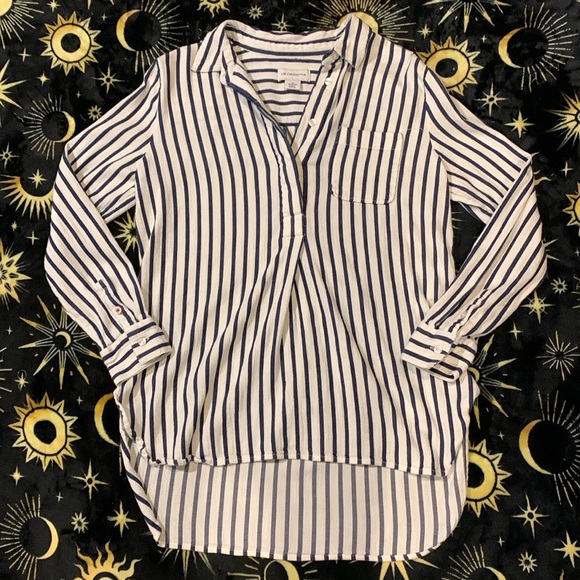 Liz Claiborne Tops - Liz Claiborne Striped High Low Tunic Long Sleeve